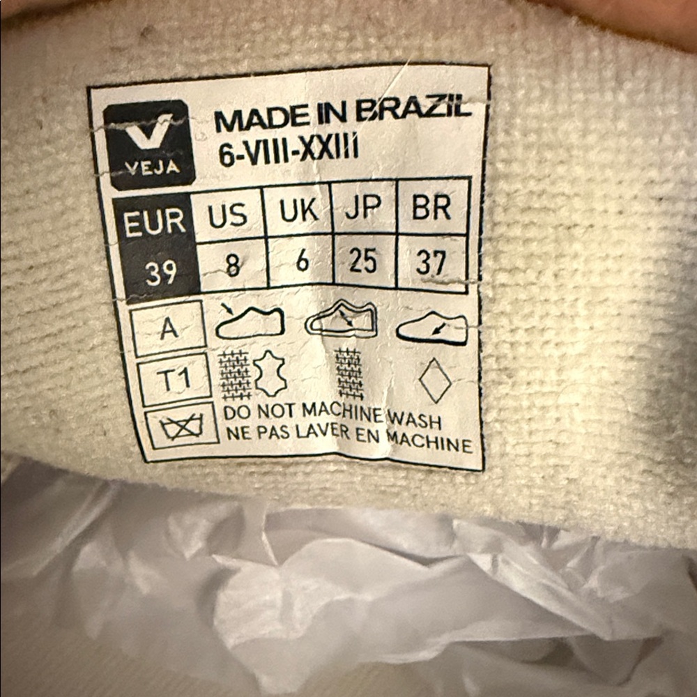 Veja Rio Branco White & Cream Sneakers | Distressed Suede | Size 8 - Picture 6 of 8